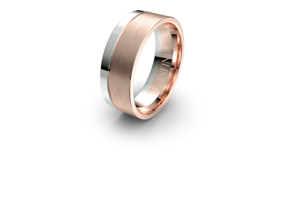 Infinity Two Tone Mens Wedding Band - IN1046 Infinity Two Tone Mens Wedding Band - IN1046