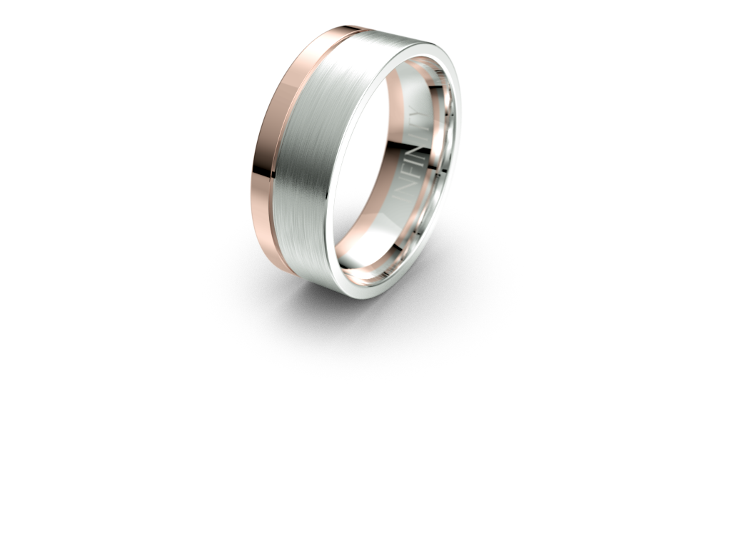 Infinity Two Tone Mens Wedding Band - IN1046 Infinity Two Tone Mens Wedding Band - IN1046