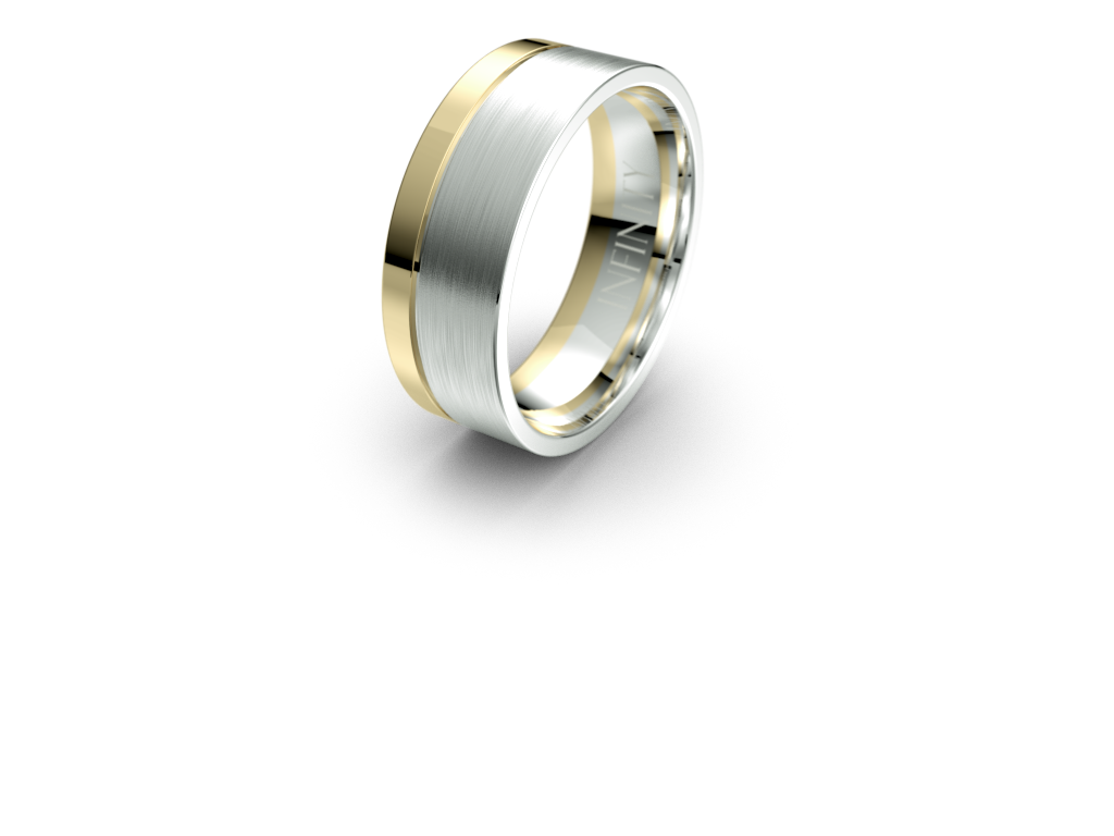 Infinity Two Tone Mens Wedding Band - IN1046 Infinity Two Tone Mens Wedding Band - IN1046