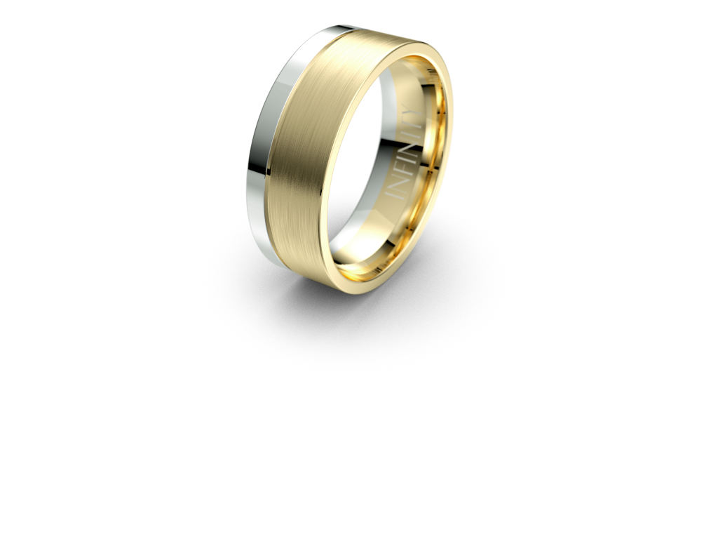 Infinity Two Tone Mens Wedding Band - IN1046 Infinity Two Tone Mens Wedding Band - IN1046