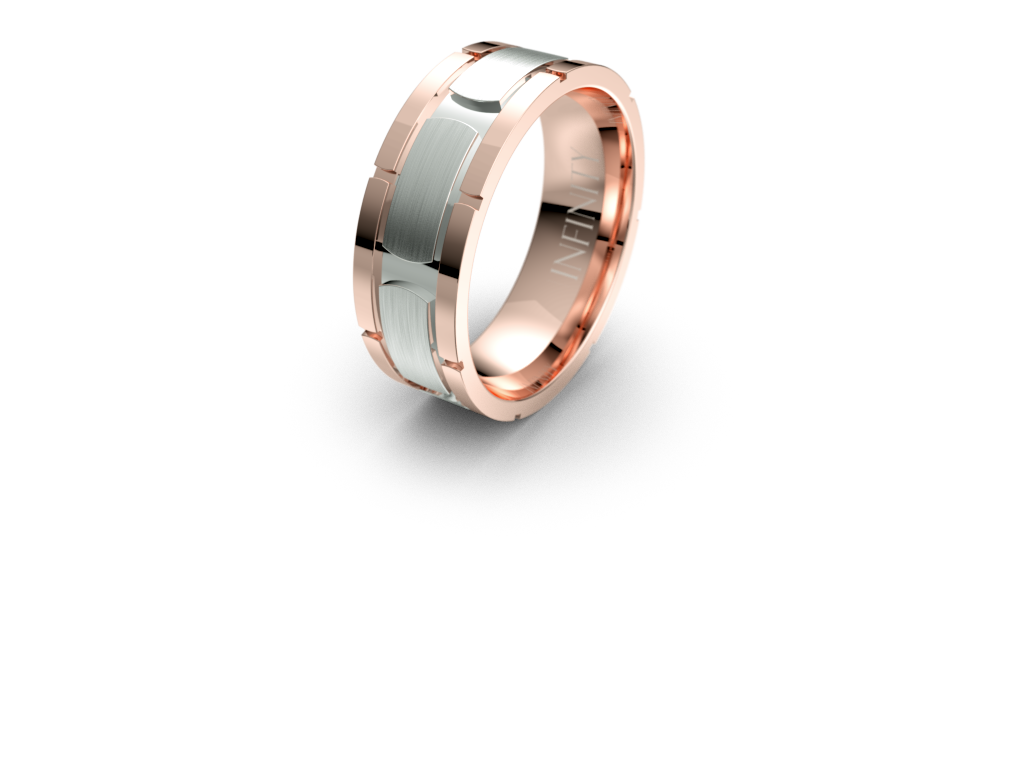 Infinity Two Tone Mens Wedding Band - IN1369 Infinity Two Tone Mens Wedding Band - IN1369