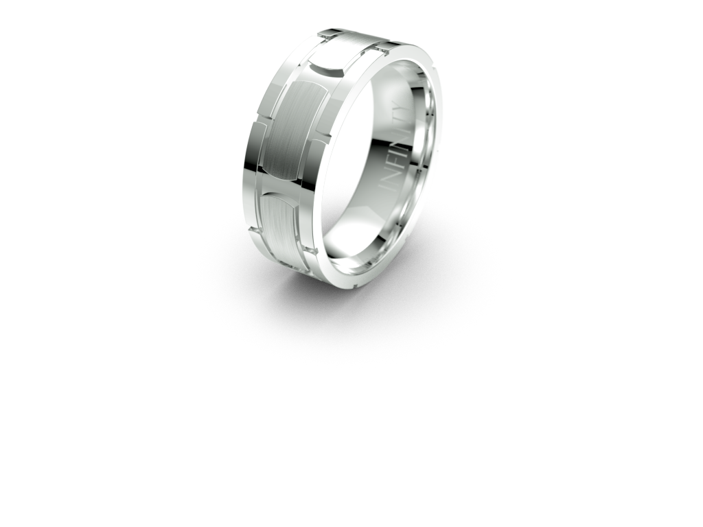 Infinity Two Tone Mens Wedding Band - IN1369 Infinity Two Tone Mens Wedding Band - IN1369