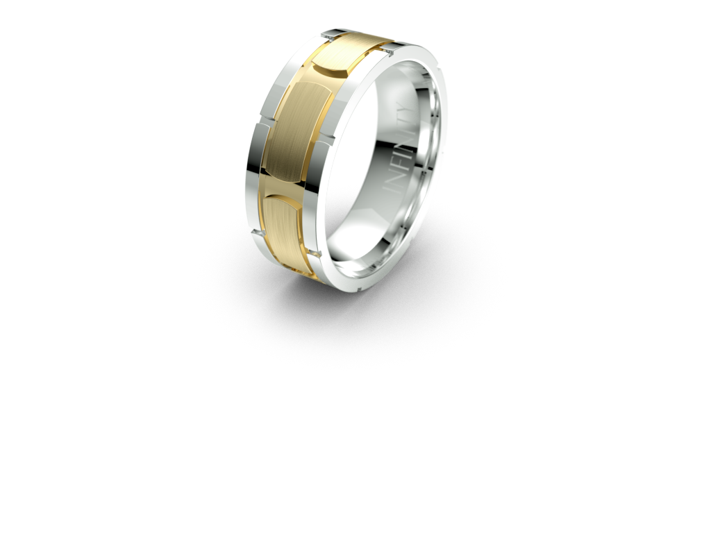 Infinity Two Tone Mens Wedding Band - IN1369 Infinity Two Tone Mens Wedding Band - IN1369