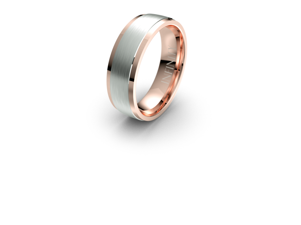 Infinity Two Tone Mens Wedding Band - IN1388 Infinity Two Tone Mens Wedding Band - IN1388