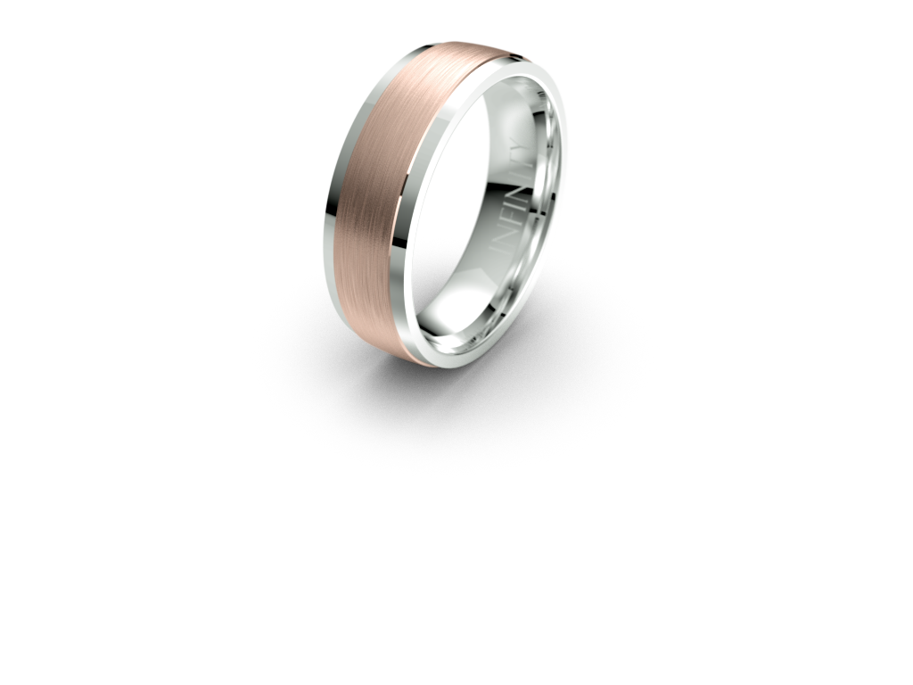 Infinity Two Tone Mens Wedding Band - IN1388 Infinity Two Tone Mens Wedding Band - IN1388