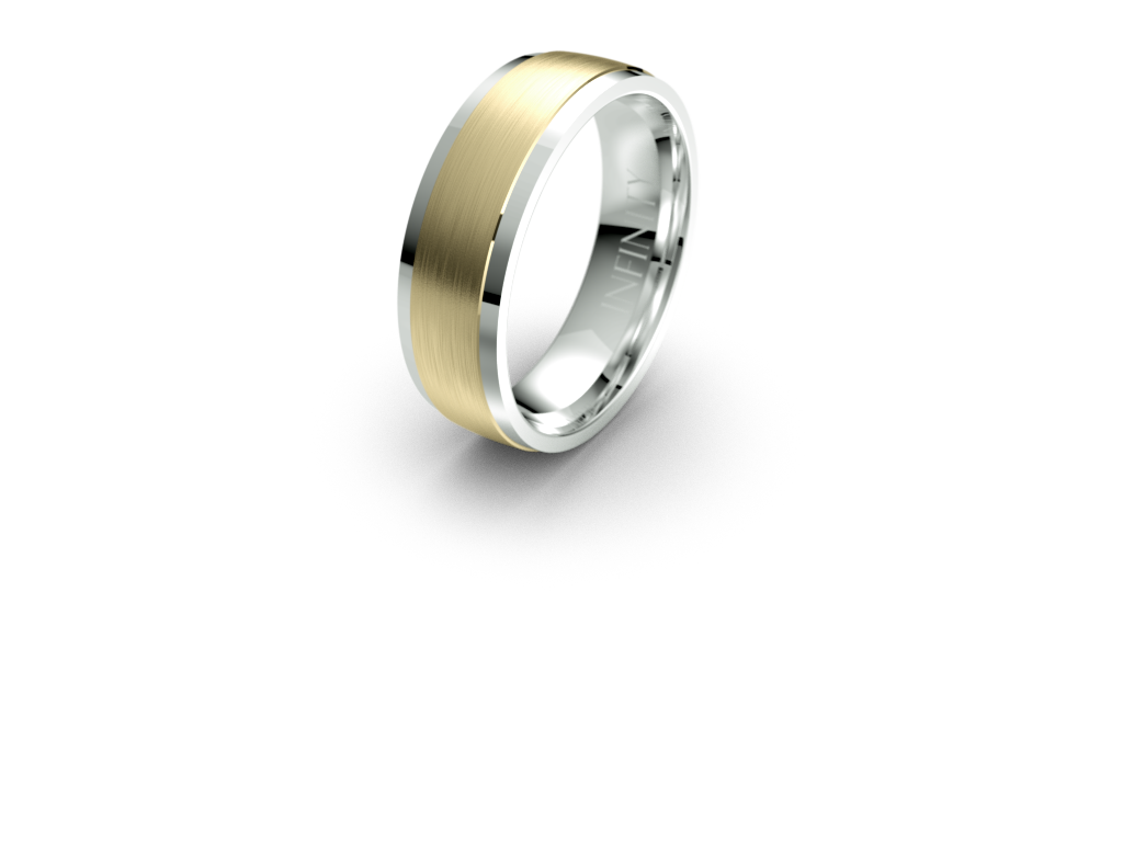 Infinity Two Tone Mens Wedding Band - IN1388 Infinity Two Tone Mens Wedding Band - IN1388
