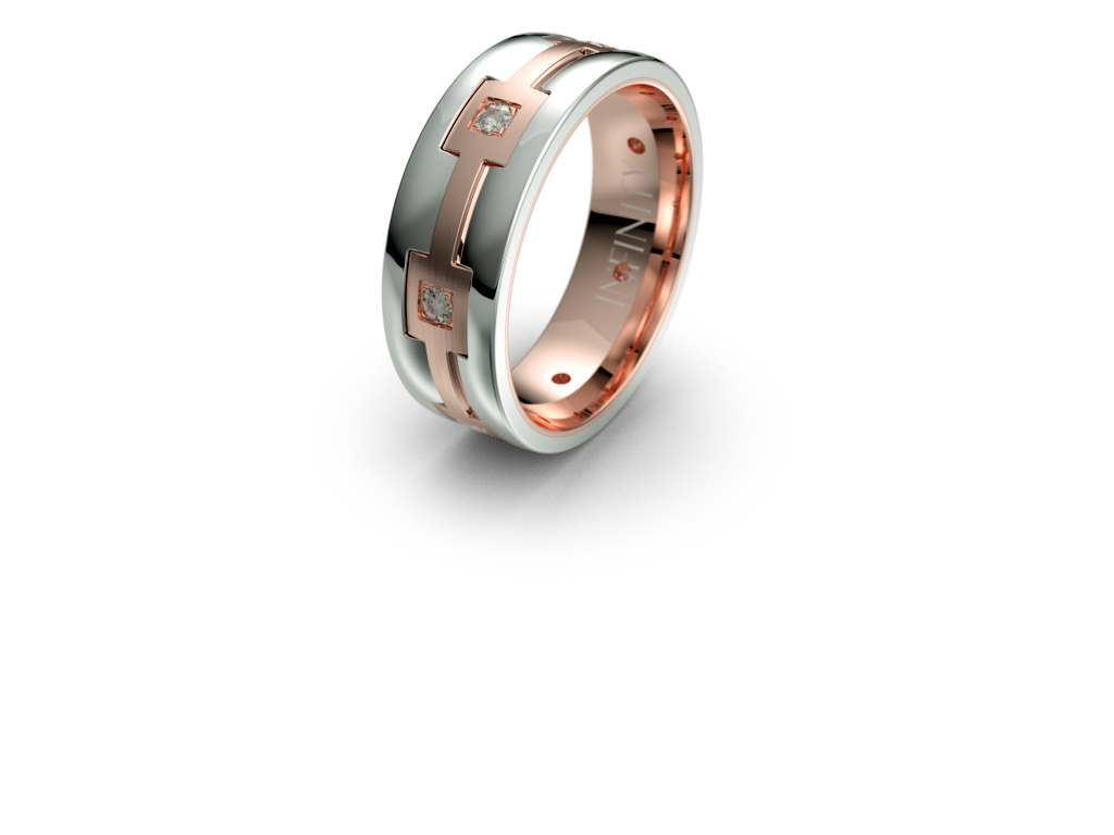 Infinity Two Tone Diamond Mens Wedding Band - IN1586 Infinity Two Tone Diamond Mens Wedding Band - IN1586