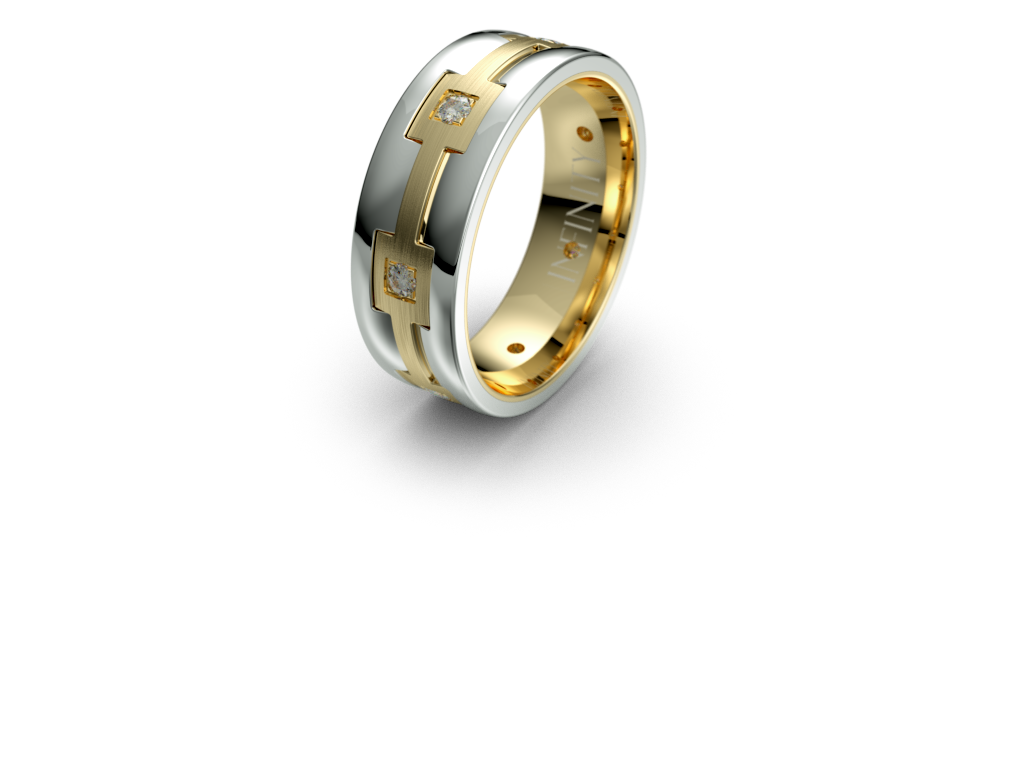 Infinity Two Tone Diamond Mens Wedding Band - IN1586 Infinity Two Tone Diamond Mens Wedding Band - IN1586