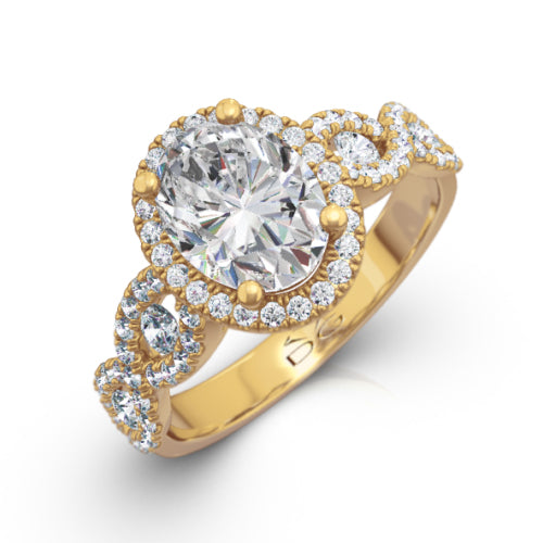 Oval Cut Diamond Halo Engagement Ring - CRO226 Oval Cut Diamond Halo Engagement Ring - CRO226