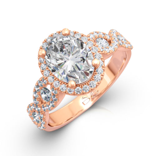 Oval Cut Diamond Halo Engagement Ring - CRO226 Oval Cut Diamond Halo Engagement Ring - CRO226