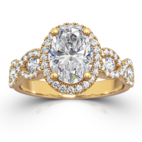 Oval Cut Diamond Halo Engagement Ring - CRO226 Oval Cut Diamond Halo Engagement Ring - CRO226