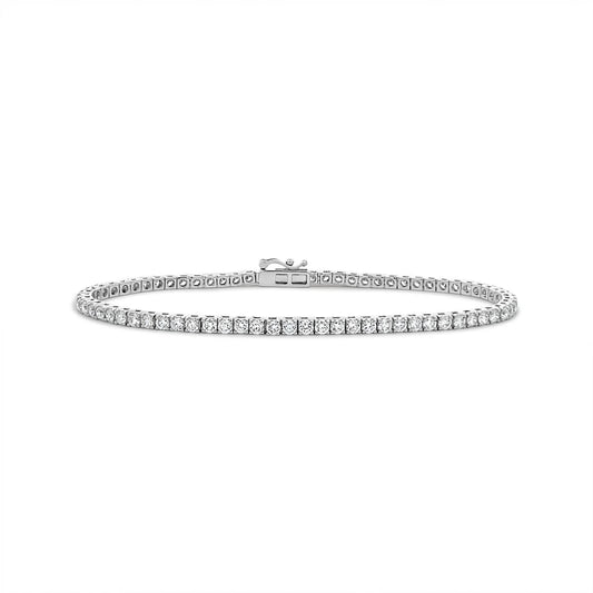 14K White Gold Lab Grown Diamond Tennis Bracelet - FRB00405