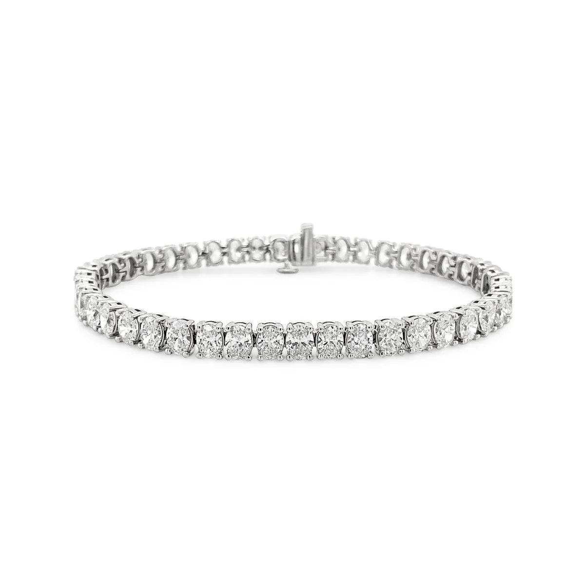 14K White Gold Lab Grown Oval Diamond Tennis Bracelet - JLGTB818930
