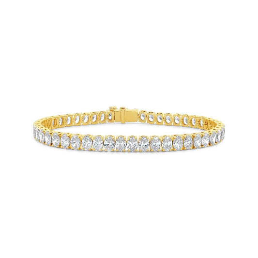 14K Yellow Gold Lab Grown Oval Diamond Tennis Bracelet - BC715
