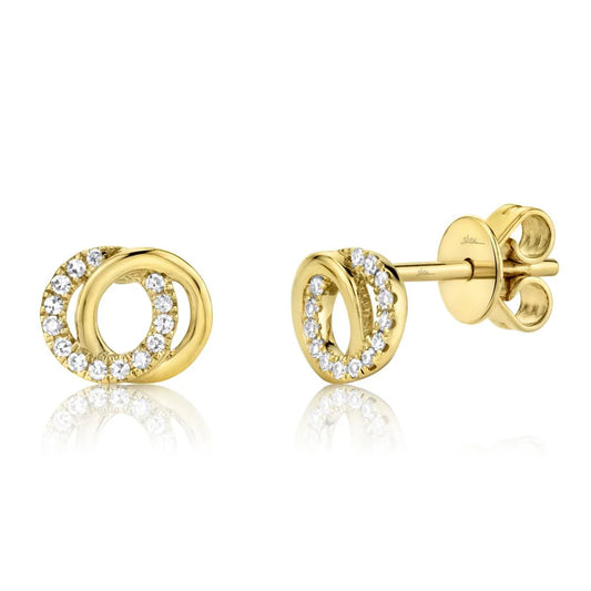 14K Yellow Gold Love Knot Circle Earrings - SC55009822