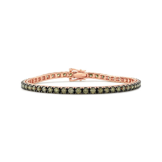 18K Rose Gold Cognac Diamonds Tennis Bracelet