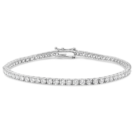 18K White Gold 4.43 ctw 18K Diamond Tennis BraceletHalf-Bezel - HB-4.43CT