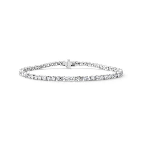 18K White Gold Diamond Tennis Bracelet - 4.39 ct. total weight