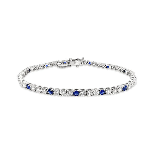 18K White Gold Diamond & Ruby Tennis Bracelet - BL7197-NAT