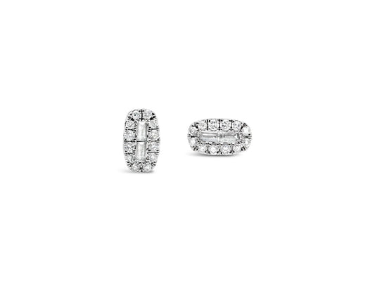 18K Yellow Gold Diamond Stud Earrings - GSE0974