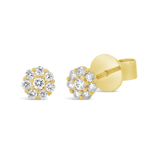 18K Yellow Gold Diamond Stud Earrings - HB8E02
