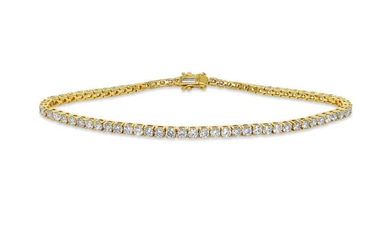 18K Yellow Gold Diamond Tennis Bracelet - GSB01076