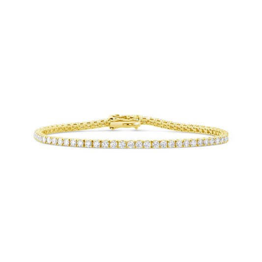 18K Yellow Gold Four Prong Diamond Tennis Bracelet - 3.55 ct. total weight