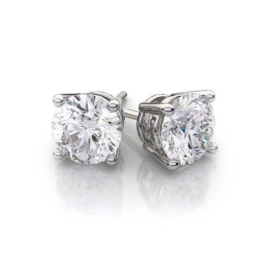 1 ct. total weight Four Prong Round Diamond Stud Earring - STB4