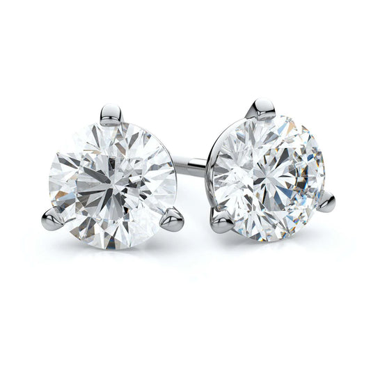 Certified Lab Grown Diamond Three Prong Martini Studs - 1.80 ct. total weight