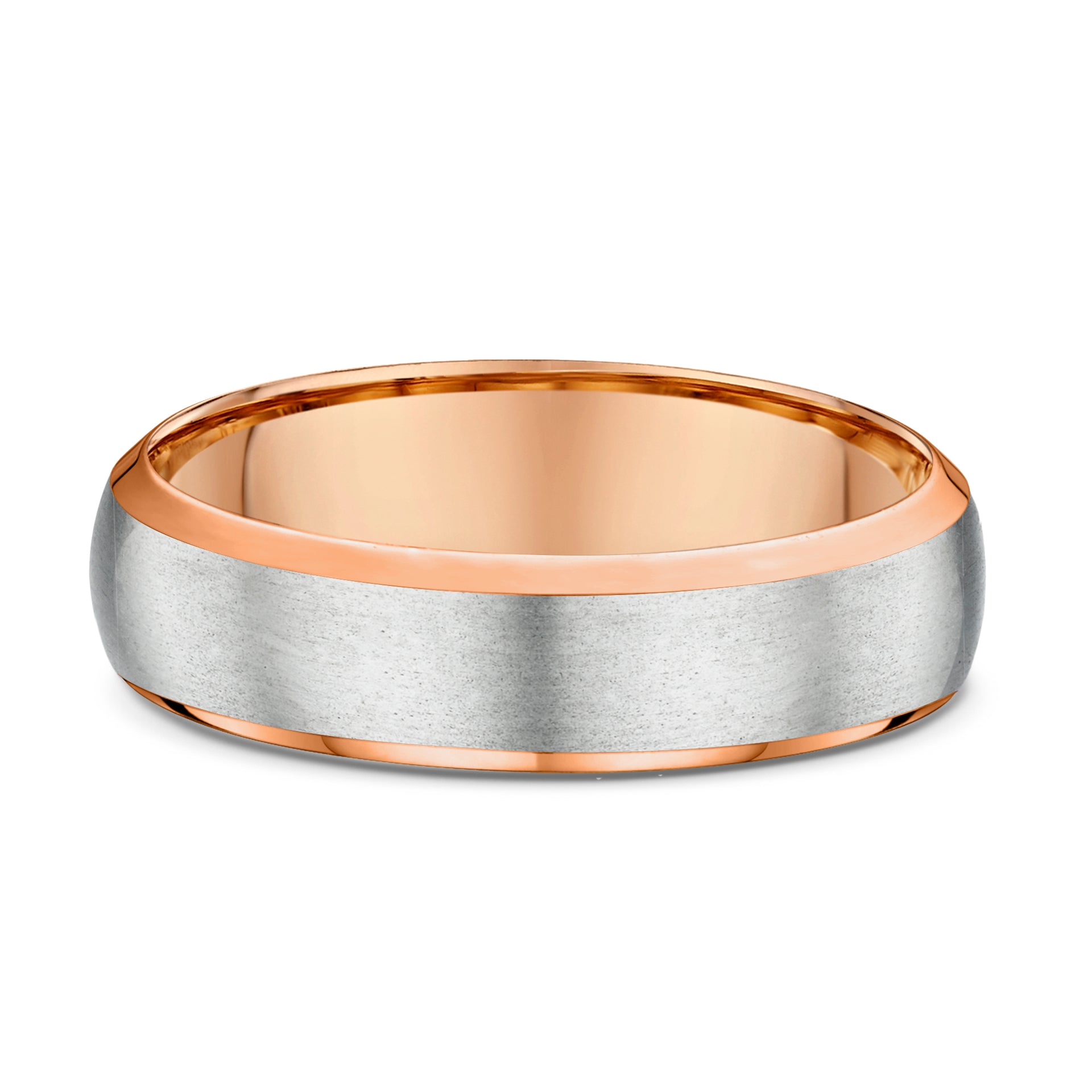 DORA Beveled Edge Two-Tone Wedding Band - 631B02