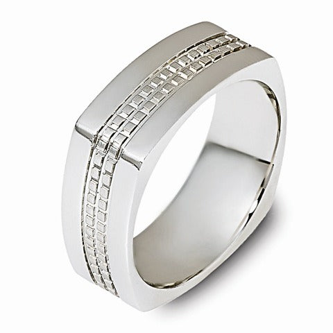 DORA Square Mens Wedding Band - A4353