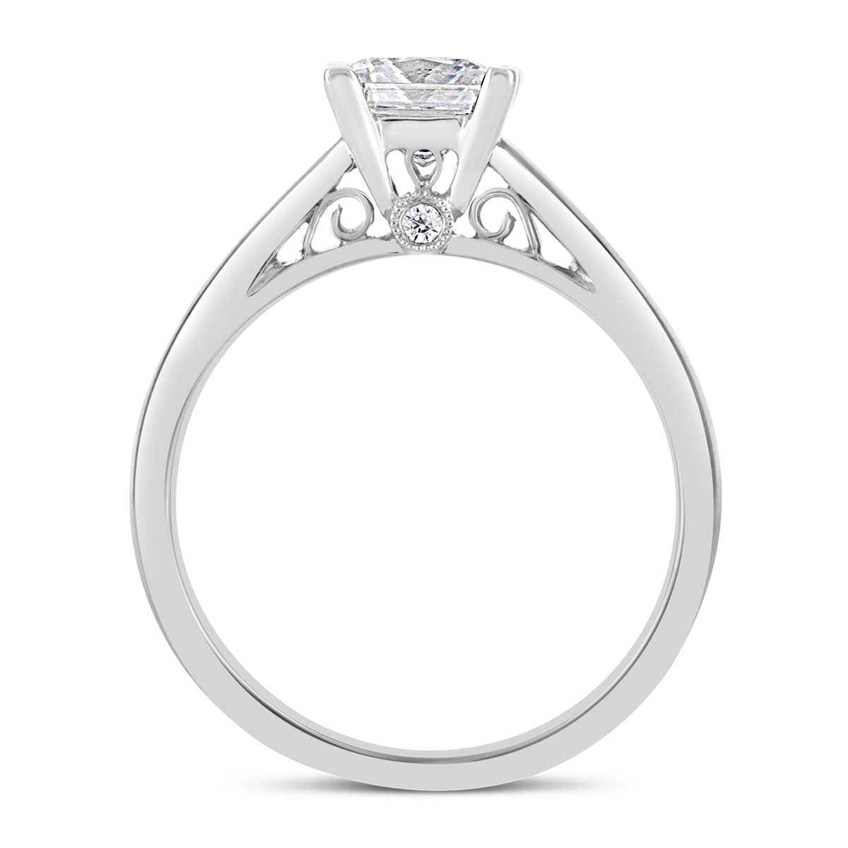 4 Claw Princess Cut Solitaire Engagement Ring - ACB001