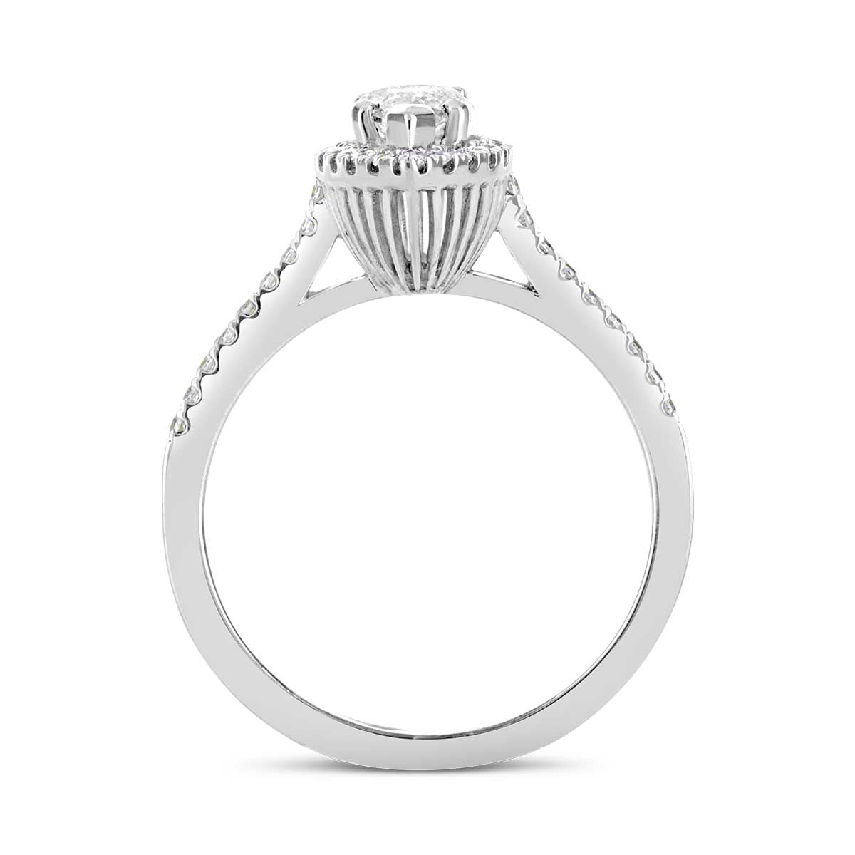 Marquise Shape Diamond Halo Engagement Ring - ACB007