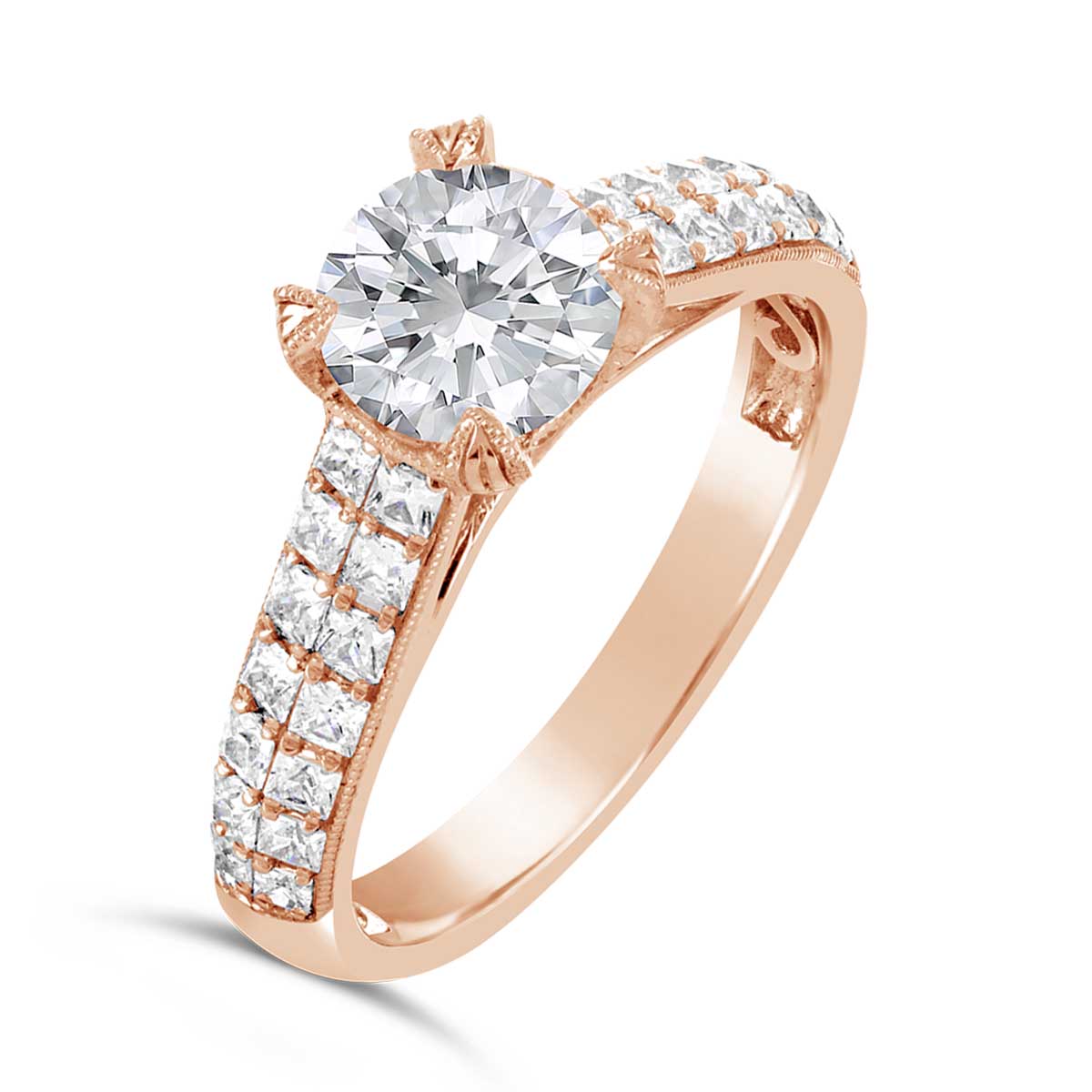 Round Brilliant Cut Diamond Engagement Ring - ACB010