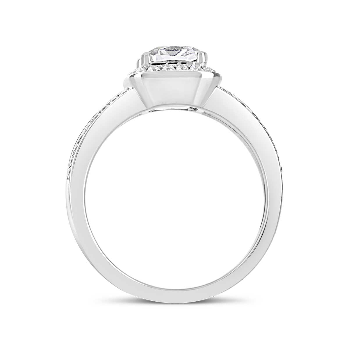 Cushion Cut Diamond Halo Engagement Ring - ACB011