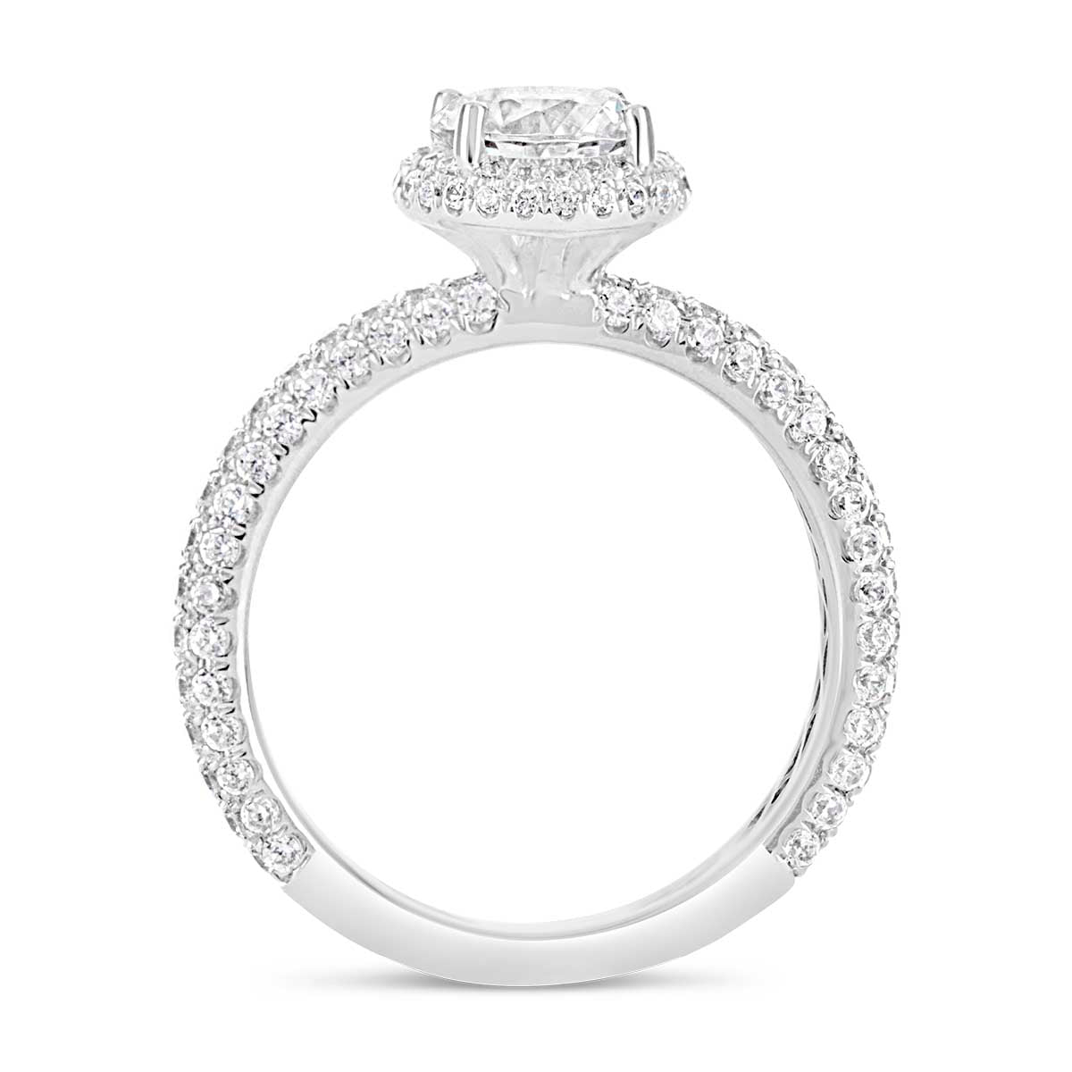 Round Brilliant Cut Diamond Halo Engagement Ring - ACB012