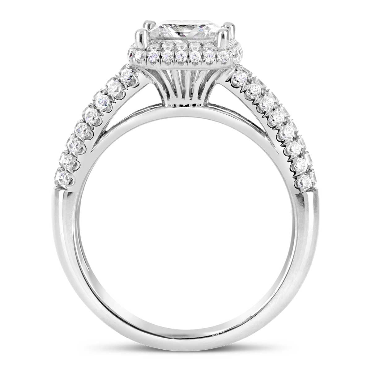 Princess Cut Diamond Halo Engagement Ring - ACB013