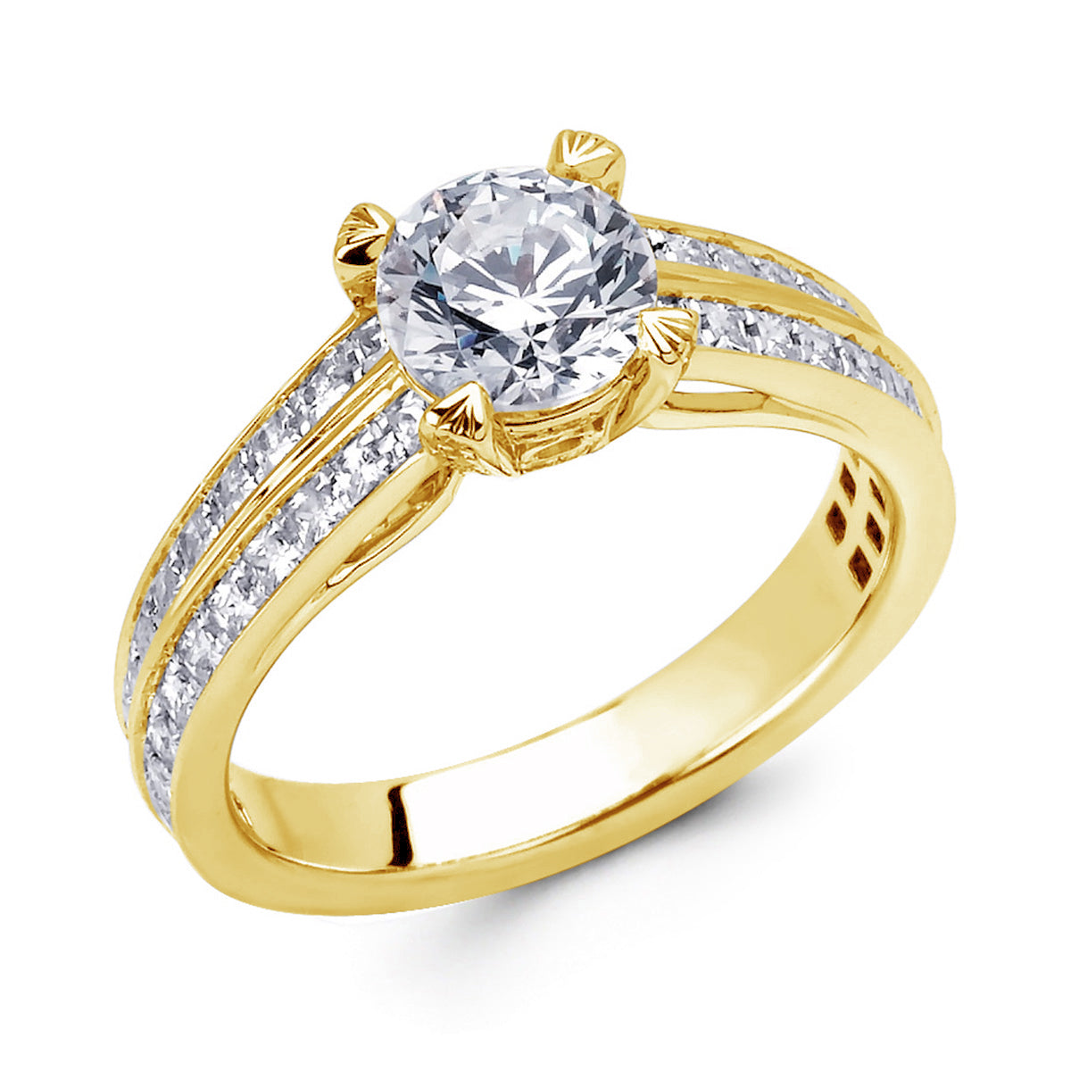 Round Brilliant Cut Diamond Engagement Ring - ACB014