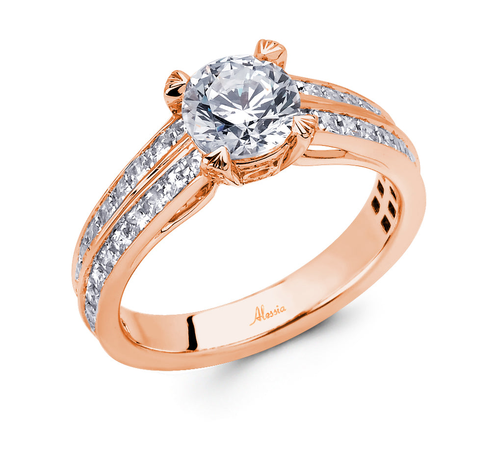 Round Brilliant Cut Diamond Engagement Ring - ACB014