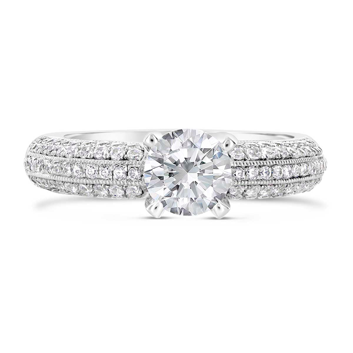 Round Brilliant Cut Diamond Engagement Ring - ACB019