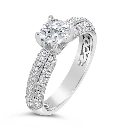 Round Brilliant Cut Diamond Engagement Ring - ACB019