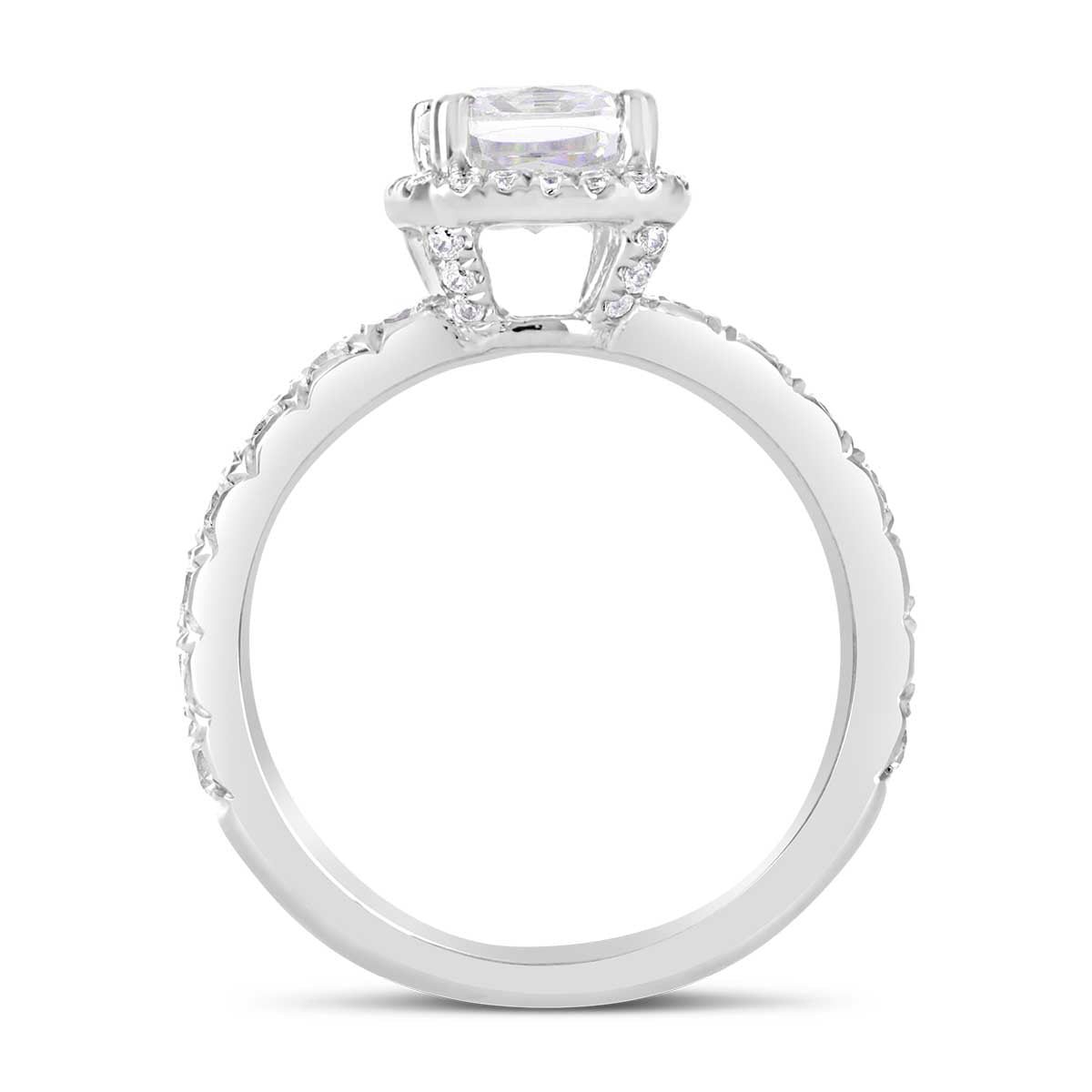 Cushion Cut Diamond Halo Engagement Ring - ACB021