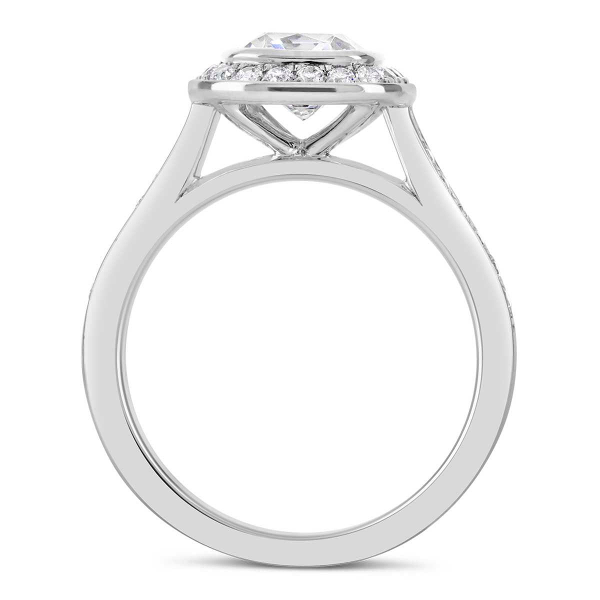 Cushion Cut Diamond Halo Engagement Ring - ACB032