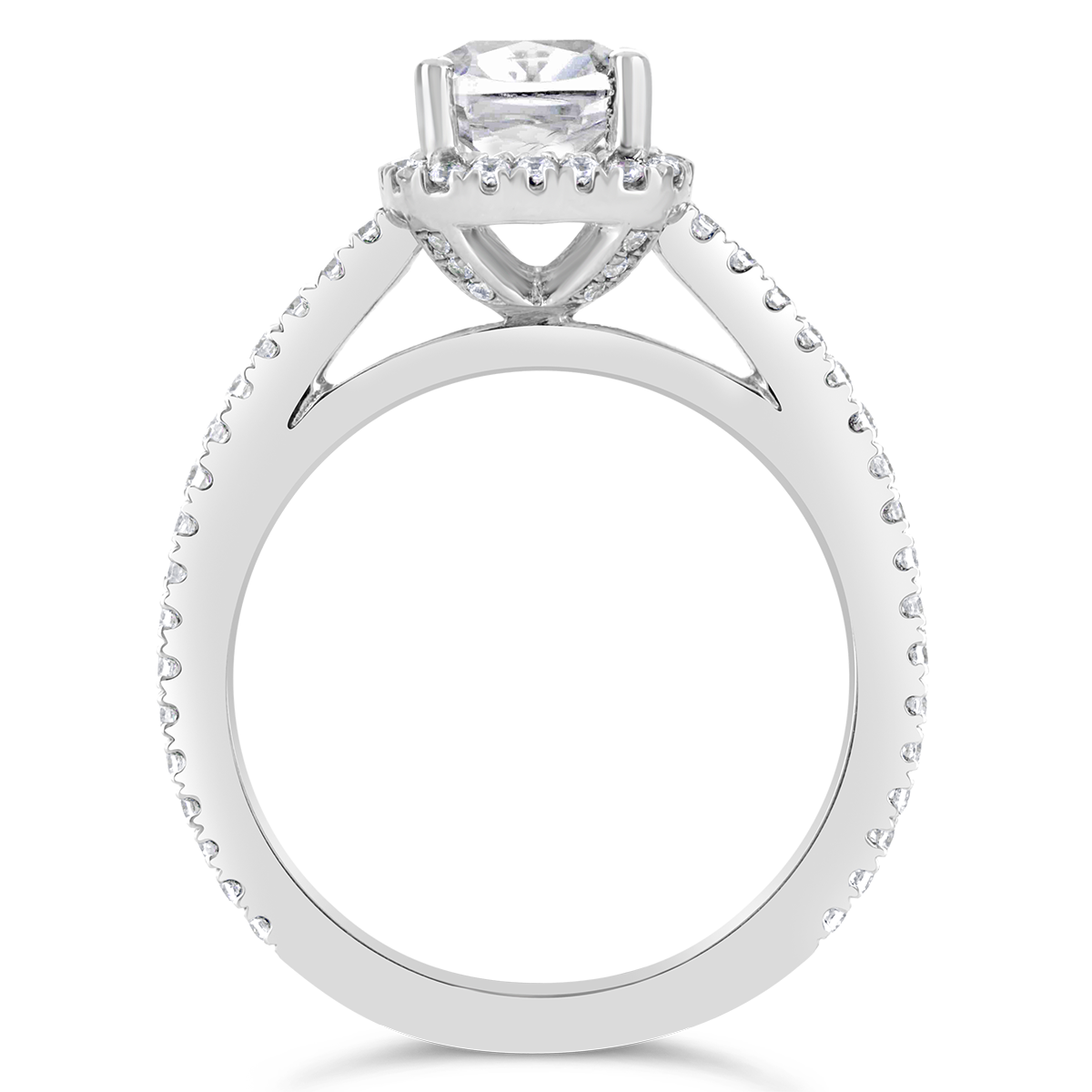 Cushion Cut Diamond Halo Engagement Ring - ACB035