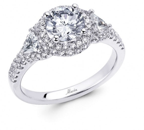 Round Brilliant Cut Diamond Halo Engagement Ring - ACB038