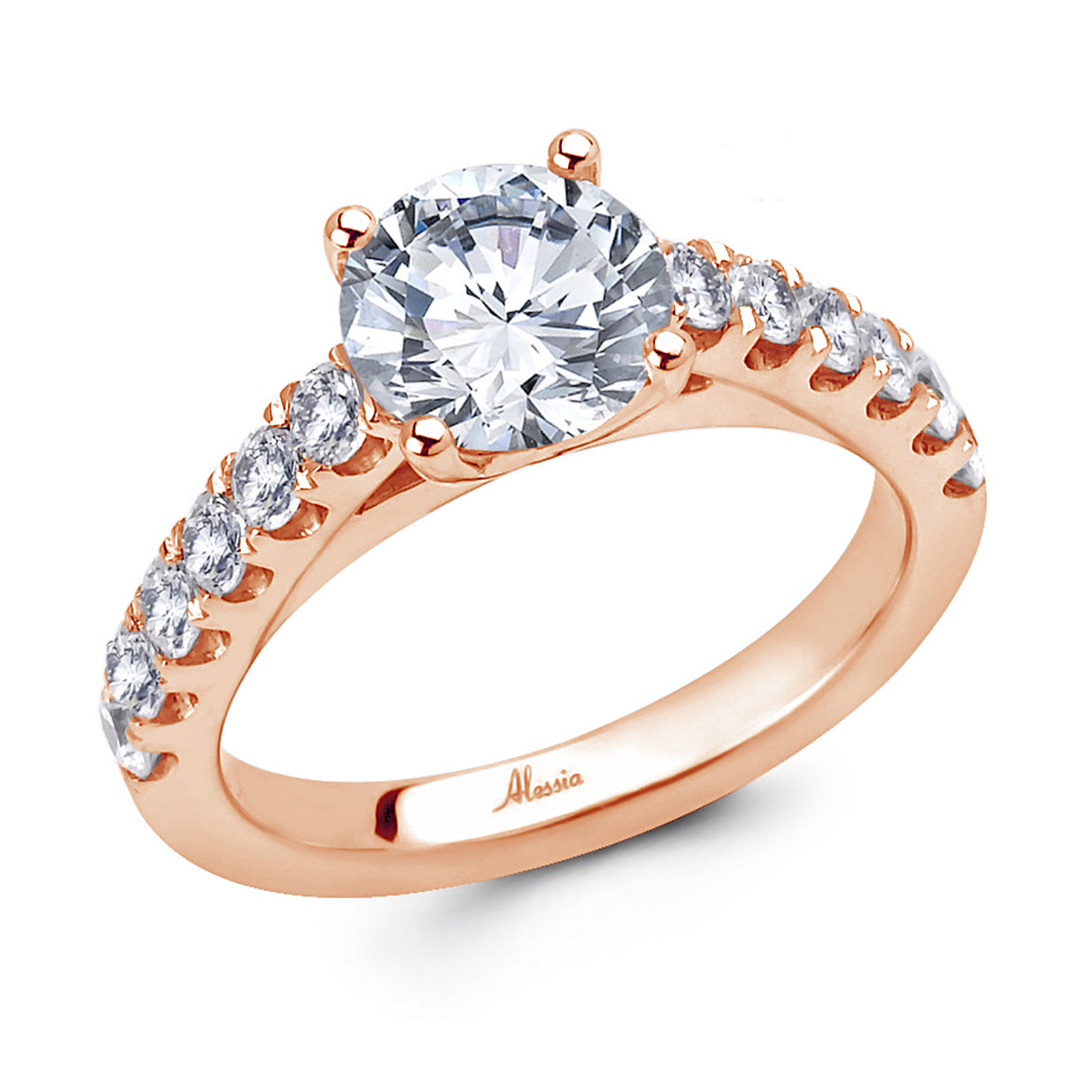 Round Brilliant Cut Diamond Engagement Ring - ACB047