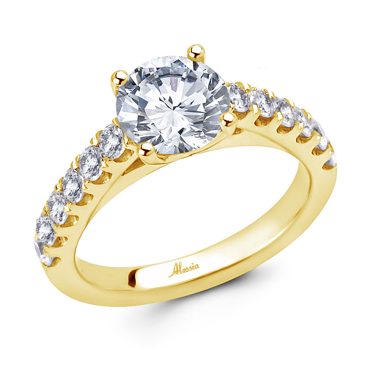 Round Brilliant Cut Diamond Engagement Ring - ACB047