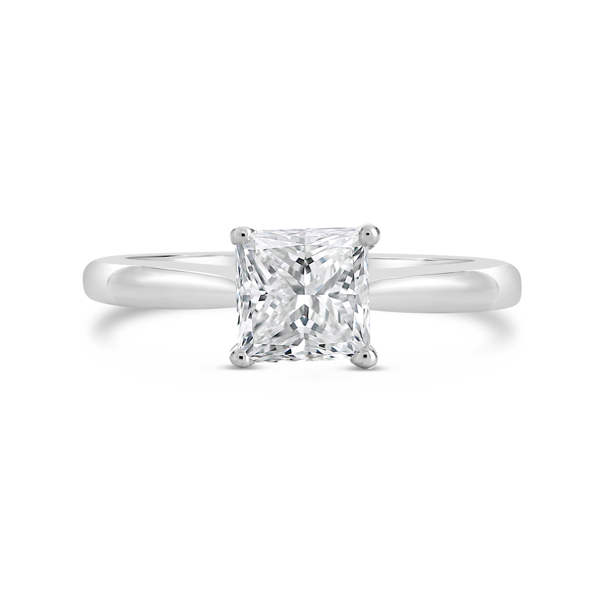 4 Claw Princess Cut Solitaire Engagement Ring - ACB056