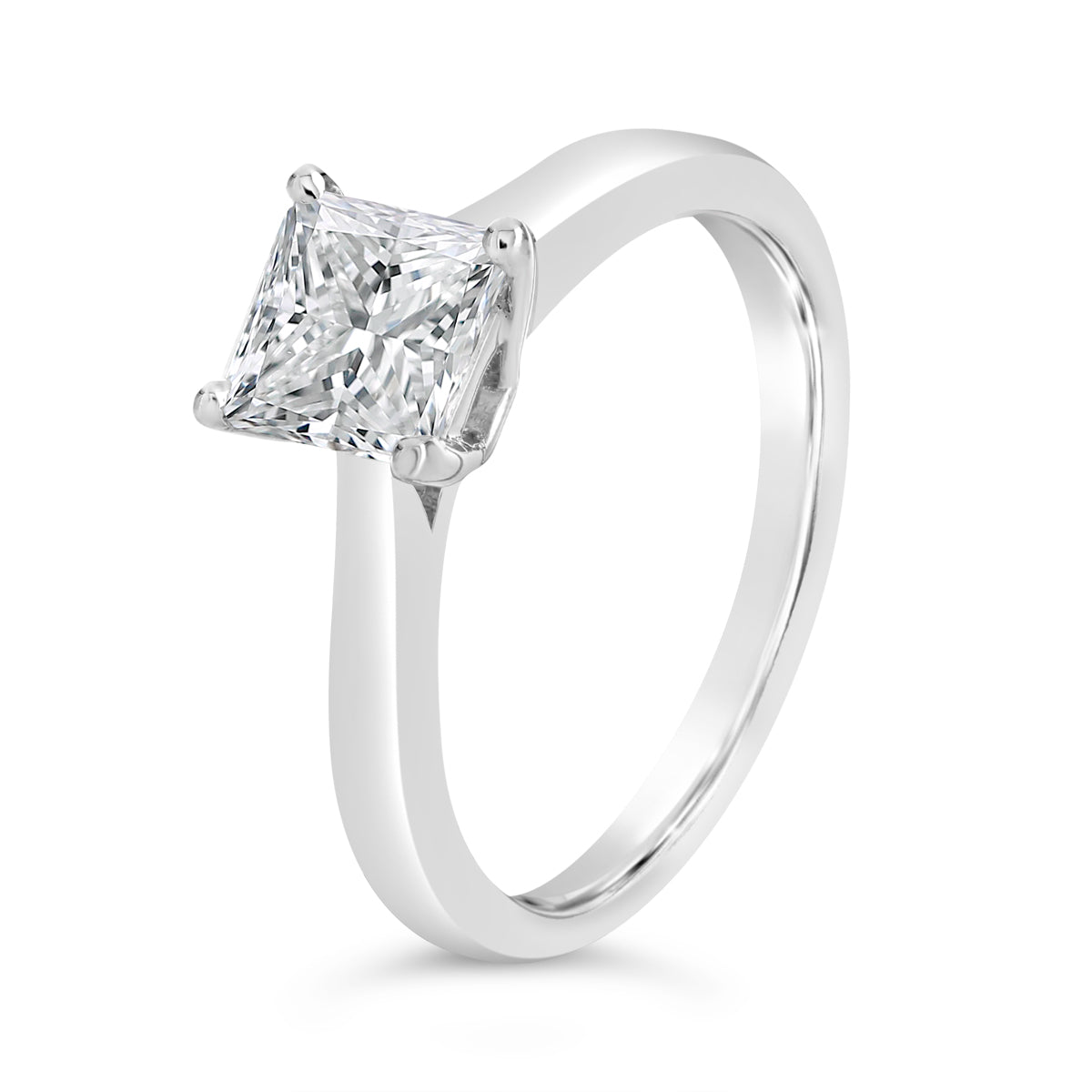 4 Claw Princess Cut Solitaire Engagement Ring - ACB056