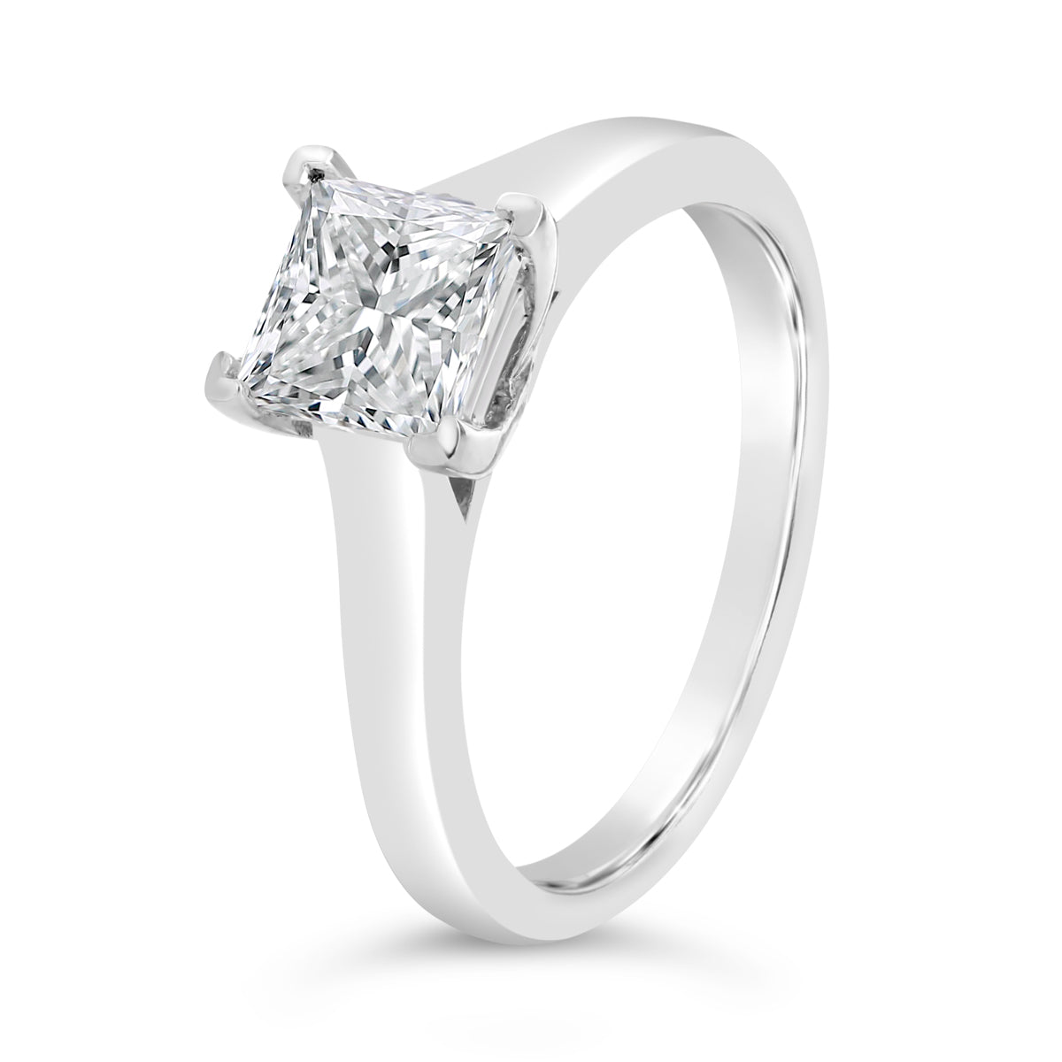 4 Claw Princess Cut Solitaire Engagement Ring - ACB060